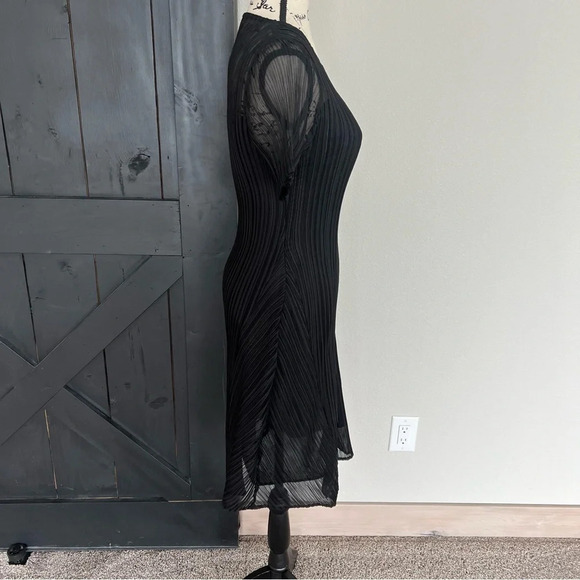 NWOT ALQUEMA Black Midi Dress Bohemian Casual Satin Women’s 8 - Picture 5 of 11